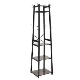 Tesco Living and Home Industrial Style Clothing Rack with 4 Tiers of Shelves offer