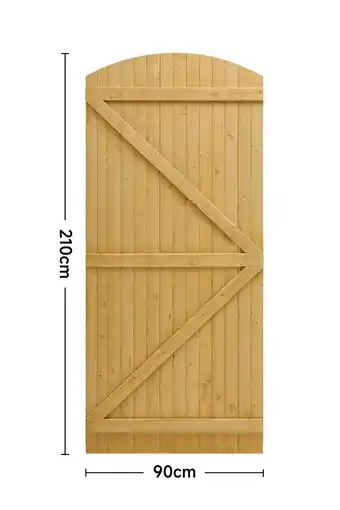 Tesco Living and Home Semi-Braced Arch Top Wooden Garden Gate, 90x210cm offer