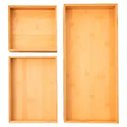 Tesco Tesco Bamboo Drawer Organisers Set of 3 offer