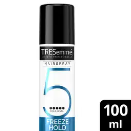 Tesco Tresemme Salon Finish Freeze Hold Hair Spray 100Ml offer