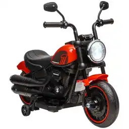 Tesco HOMCOM 6V Electric Motorbike with Training Wheels, One-Button Start - Red offer