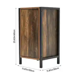 Tesco Living and Home Single-door Storage Cabinet with Metal Frame - 30*30*60cm Brown offer