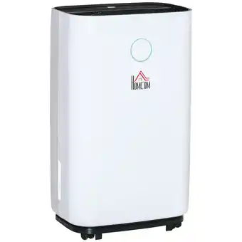 Tesco HOMCOM 20L/Day Portable Quiet Dehumidifier for Home, De-Humidifier offer