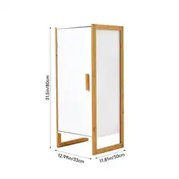 Tesco Living and Home Single-door storage Cabinet with Bamboo Base - 33*30*80cm White offer