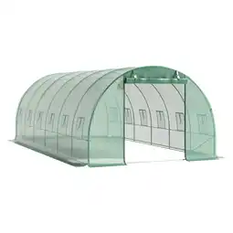 Tesco Living and Home Walk-in Tunnel Greenhouse with Steel Frame - 6x3x2M - Green offer