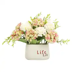 Tesco Living and Home Artificial Hydrangea Flower in Ceramic Planter for Desktop offer