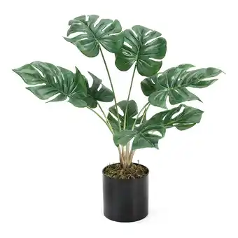 Tesco Living and Home Simulation Turtle Back Leaf Plant Potted Decor - Green offer