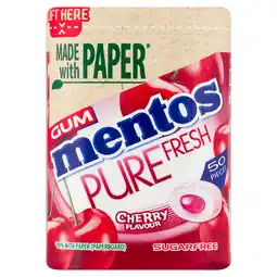 Tesco Mentos Pure Fresh Cherry Flavour Gum 50 Pieces 97G offer