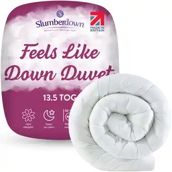 Tesco Slumberdown Feels Like Down Duvet, 13.5 Tog, Single offer