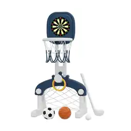 Tesco Living and Home 5-in-1 Kids Basketball Hoop with balls, Golf, Ring Toss & Dartboard offer