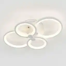 Tesco Living and Home Circular LED Light-adjustable Semi Flush Ceiling Light - White offer