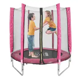 Tesco Living and Home Outdoor Trampoline with Enclosure for Kids - Red offer