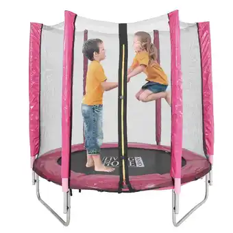 Tesco Living and Home Outdoor Trampoline with Enclosure for Kids - Red offer