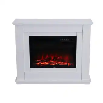 Tesco Living and Home Traditional Style Electric Fireplace with White Wooden Mantel,Remote Control,1500W offer