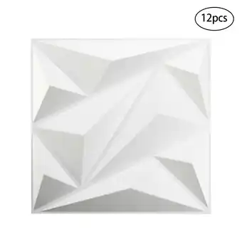 Tesco Living and Home Diamond Design PVC 3D Decorative Wall Panels, 12 Pcs, White White offer