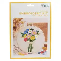 Tesco RHS Embroidery Kit, Multicoloured, 8, Bouquet offer