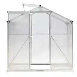 Tesco Living and Home Aluminium Greenhouse with 1 Window & Foundation - White 1.3*1.9*1.95M offer