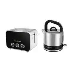 Tesco Russell Hobbs Distinctions Kettle & 2 Slot Toaster Bundle - Black offer