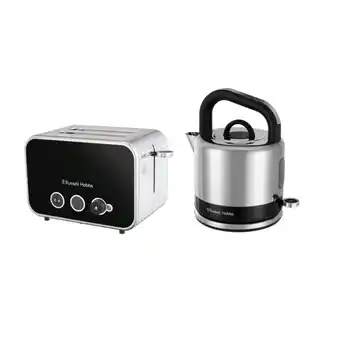 Tesco Russell Hobbs Distinctions Kettle & 2 Slot Toaster Bundle - Black offer