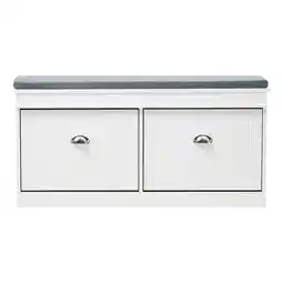 Tesco Living and Home Flip Down Shoe Bench Cabinet White offer