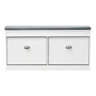 Tesco Living and Home Flip Down Shoe Bench Cabinet White offer