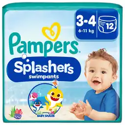Tesco Pampers Splashers Baby Shark Size 3-4 Swim Nappies 12 Pack offer
