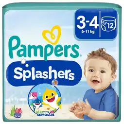 Tesco Pampers Splashers Baby Shark Size 3-4 Swim Nappies 12 Pack offer