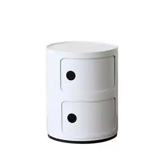 Tesco Living and Home Cylindrical Multi-Tiered Plastic Storage Drawer Unit, White White offer