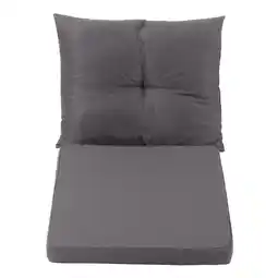 Tesco Living and Home 2 Pcs Outdoor Sofa Cushion Backrest Set, Dark Grey Grey offer