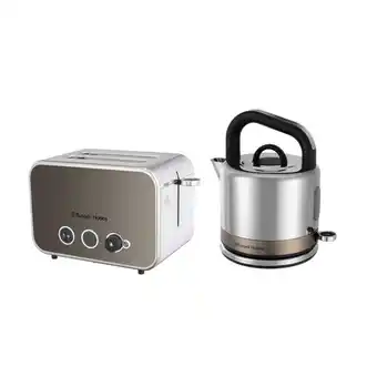 Tesco Russell Hobbs Distinctions Kettle & 2 Slot Toaster Bundle - Titanium offer