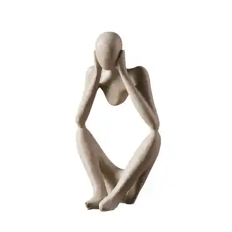 Tesco Living and Home Abstract Resin Meditator Sculpture offer