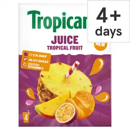 Tesco Tropicana Kids Tropical fruit Juice 4 x 150ml offer