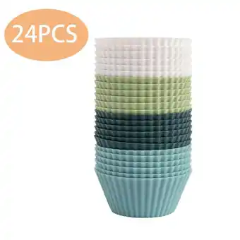 Tesco Living and Home 24 Pcs Multicolor Reusable Silicone Muffin Baking Cups Multi offer