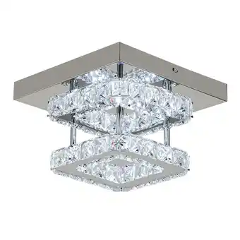 Tesco Living and Home Double-Tier Square Crystal Ceiling Light Chrome offer