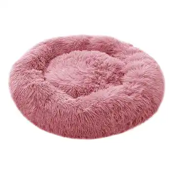 Tesco Living and Home Calming Round Donut Plush Dog Cuddler Bed, 70cm, Pink Pink | M offer