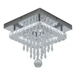 Tesco Living and Home Modern Crystal Ceiling Light with Droplet Accents Chrome offer