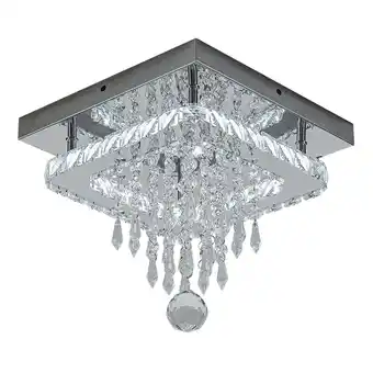 Tesco Living and Home Modern Crystal Ceiling Light with Droplet Accents Chrome offer