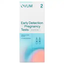 Tesco OVUM Early Detection Pregnancy Test 2 Pack offer