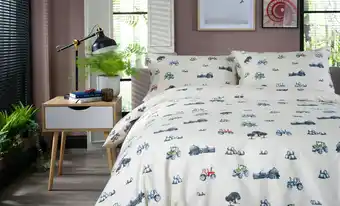 Tesco On The Land Easycare Cotton Rich Reversible Duvet Set Multi | Super King offer