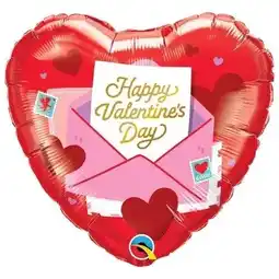 Tesco Valentines Love Letter Heart Shape Foil Helium Balloon 46cm / 18 in offer