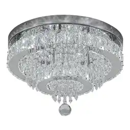 Tesco Living and Home Round Crystal Ceiling Light Chrome offer