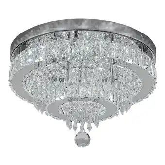 Tesco Living and Home Round Crystal Ceiling Light Chrome offer