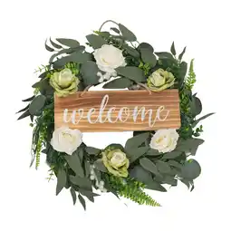 Tesco Living and Home Artificial Rose Flower Wreath, 45cm offer