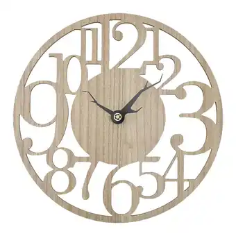 Tesco Living and Home Modern Oversized Number Wooden Wall Clock Brown offer