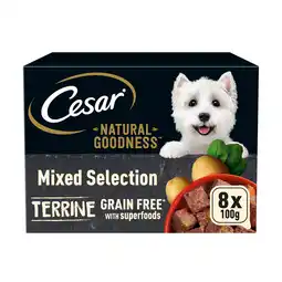 Tesco Cesar Natural Goodness Terrine Mixed Wet Adult Dog Food 8x100g offer