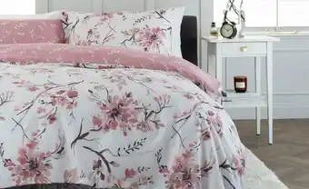 Tesco Cherry Blossom 200 Thread Count Cotton Rich Reversible Duvet Cover Set Blossom Multi | Single offer