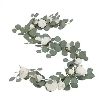 Tesco Living and Home Artificial Rose & Eucalyptus Garland Vine, 185cm offer