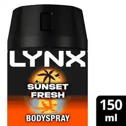 Tesco Lynx Deodorant Bodyspray Aerosol Sunset Fresh 150ml offer