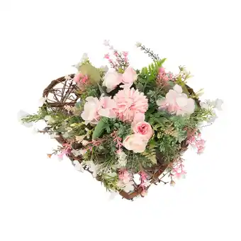 Tesco Living and Home Artificial Rustic Heart-Shaped Flower Wreath offer