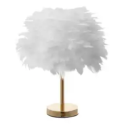 Tesco Living and Home Chic Feather Table Lamp White offer